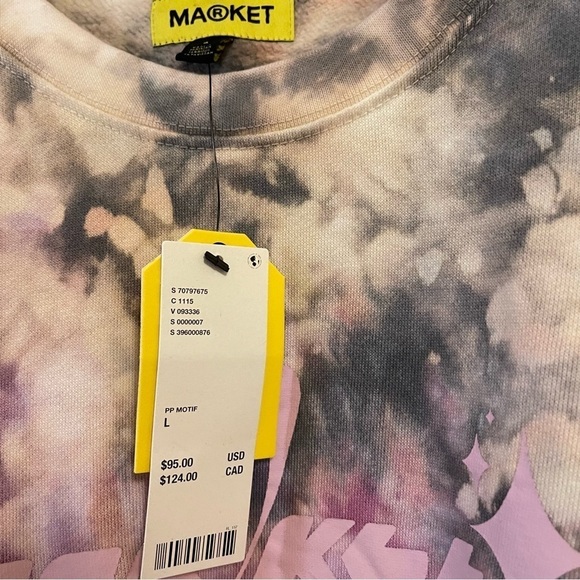 Urban Outfitters Sweatshirt Tie Dye Cosmo Crew Neck Large NWT Market - Picture 9 of 14